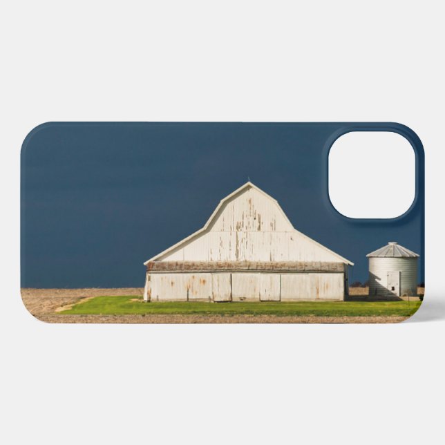 Funda Para iPhone Granjas | Pabellón Blanco y Silo (Reverso Horizontal)