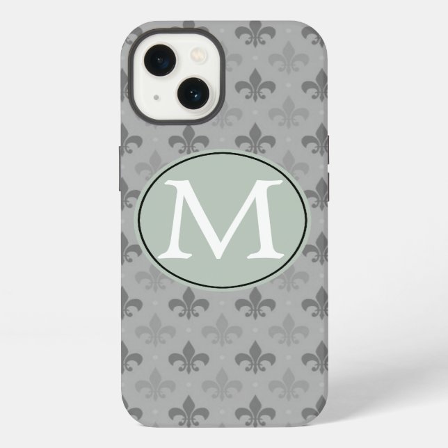 Funda Para iPhone Gray Fleur de lis (Reverso )