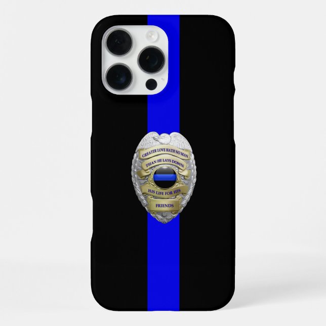 Funda Para iPhone Greater Love Police Badge Thin Blue Line (Reverso )