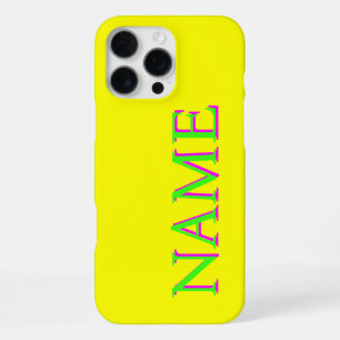 Funda Para iPhone 16 Pro Max Green 3D Magenta Nombre moderno Guay Yellow de m