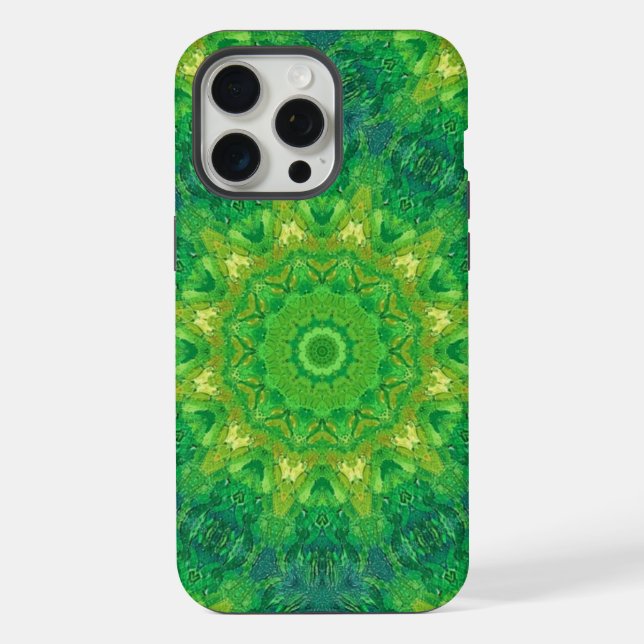 Funda Para iPhone Green Circular Pattern Phone Case (Reverso )