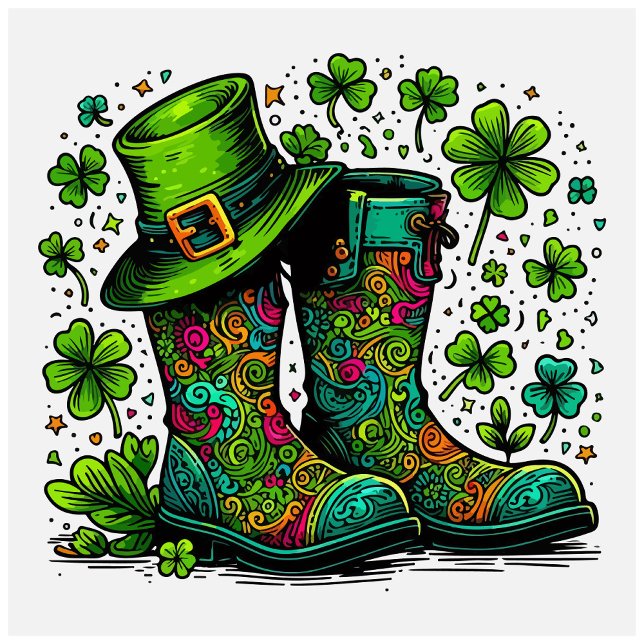 Funda Para iPhone Green Holiday Boots Phone Case (Design for St. Patrick's Day Holiday!)
