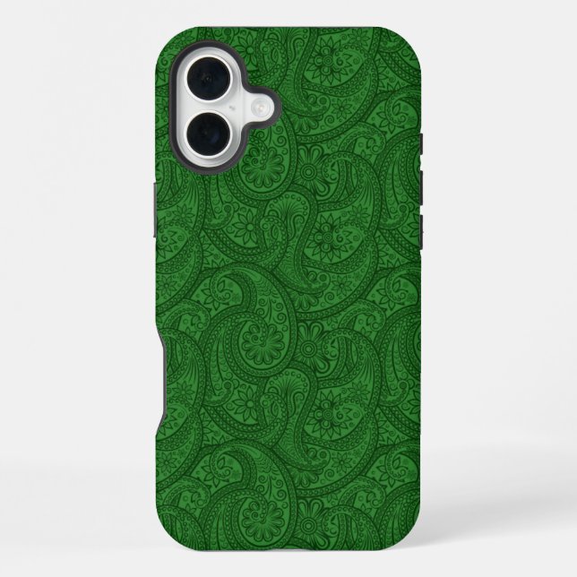 Funda Para iPhone Green Paisley (Reverso )