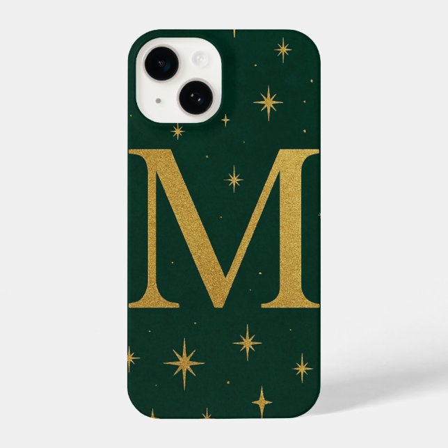 Funda Para iPhone Green Phone Case with Big Yellow M and Star Detail (Reverso )