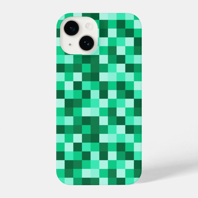 Funda Para iPhone Green Pixels Cell Phone Case Minecraft Print (Reverso )
