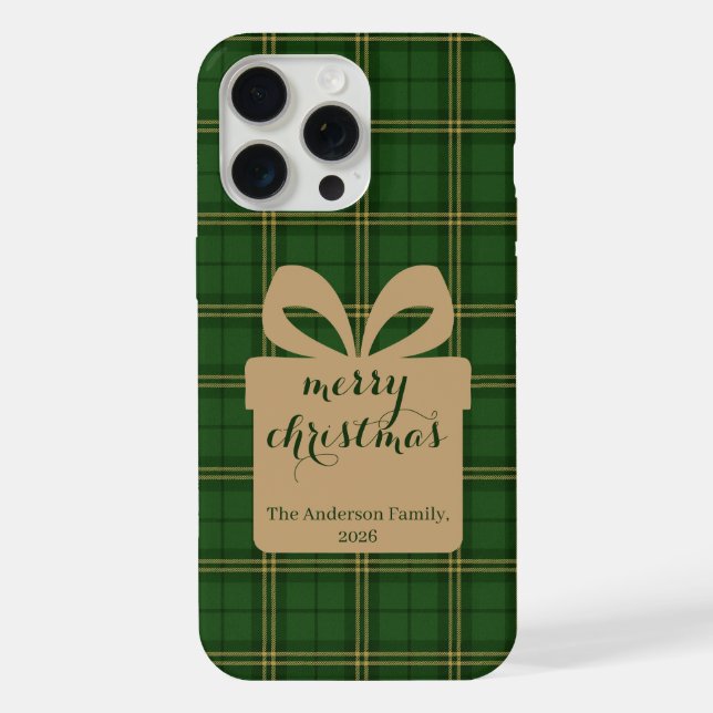 Funda Para iPhone Green Plaid Christmas Festive Pattern -  (Reverso )
