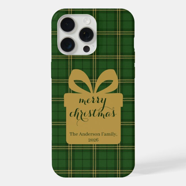 Funda Para iPhone Green Plaid Christmas Festive Pattern -  (Reverso )