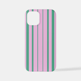 Funda Para iPhone 12 Mini Green Stripes and Soft Pink iPhone 12 Mini Case