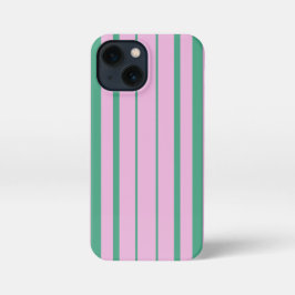 Funda Para iPhone 13 Mini Green Stripes and Soft Pink iPhone 13 Mini Case