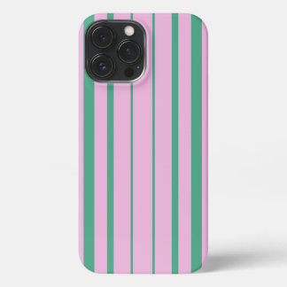 Funda Para iPhone 13 Pro Max Green Stripes and Soft Pink iPhone 13 Pro Max Case