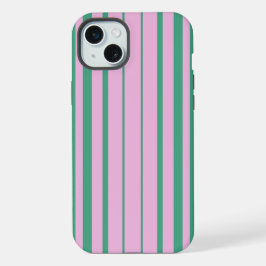 Green Stripes and Soft Pink iPhone 15 Plus Cases