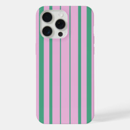 Green Stripes and Soft Pink iPhone 15 Pro Max Case