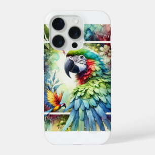 Greenwinged macaw in watercolor 010824AREF106 - Wa