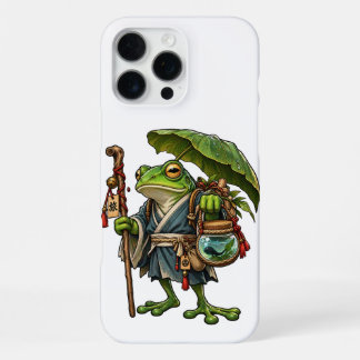 Funda Para iPhone 16 Pro Max Grenouille Voyageuse sous une Feuille Parasol