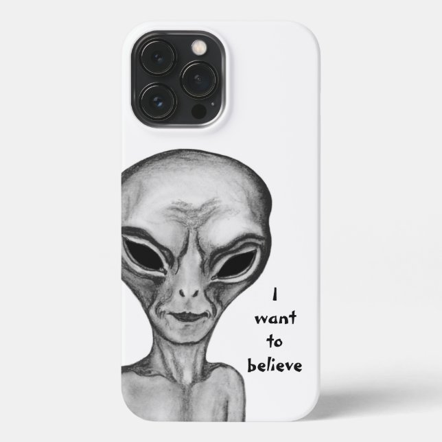 Funda Para iPhone Grey Alien , quiero creer (Reverso )