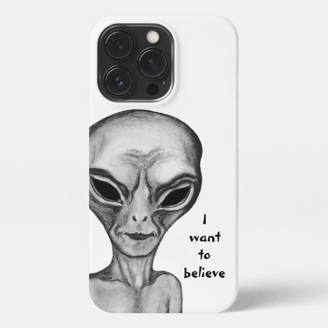 Funda Para iPhone Grey Alien , quiero creer (Reverso)