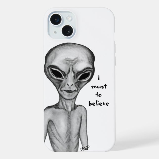 Funda Para iPhone Grey Alien , quiero creer (Reverso )