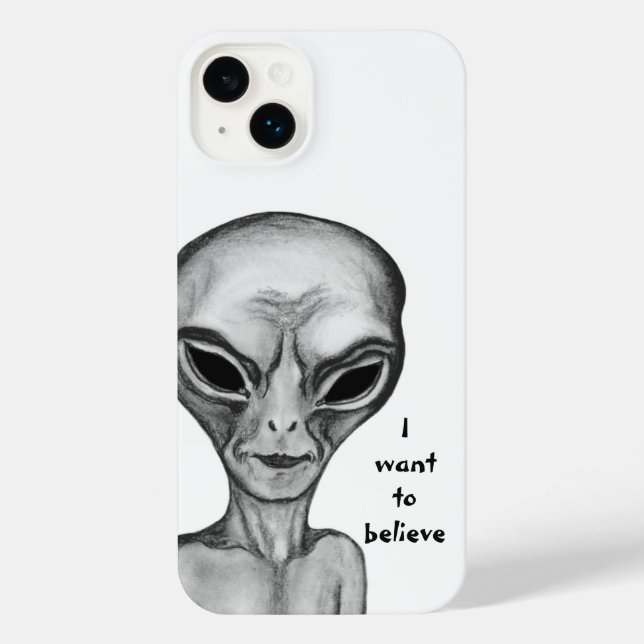 Funda Para iPhone Grey Alien , quiero creer (Reverso )