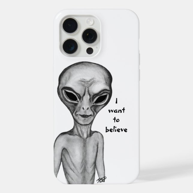 Funda Para iPhone Grey Alien , quiero creer (Reverso )