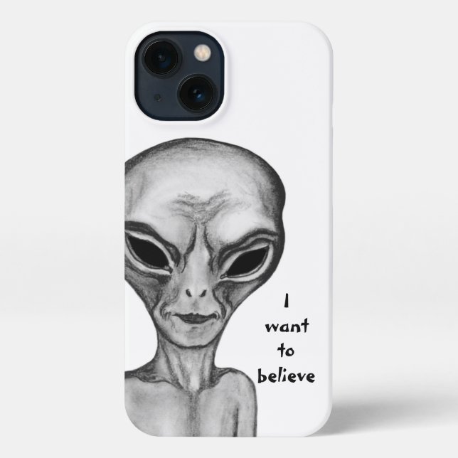 Funda Para iPhone Grey Alien , quiero creer (Reverso )