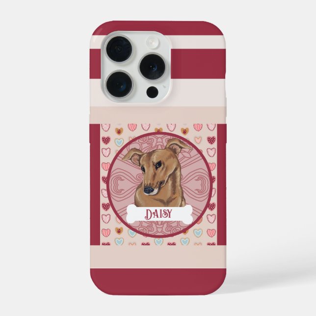 Funda Para iPhone Greyhound Valentine Heart iPhone 11 Pro Case  (Reverso )