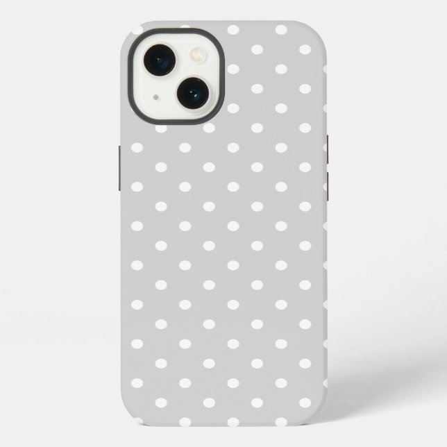 Funda Para iPhone Gris Claro con Puntos (Reverso )