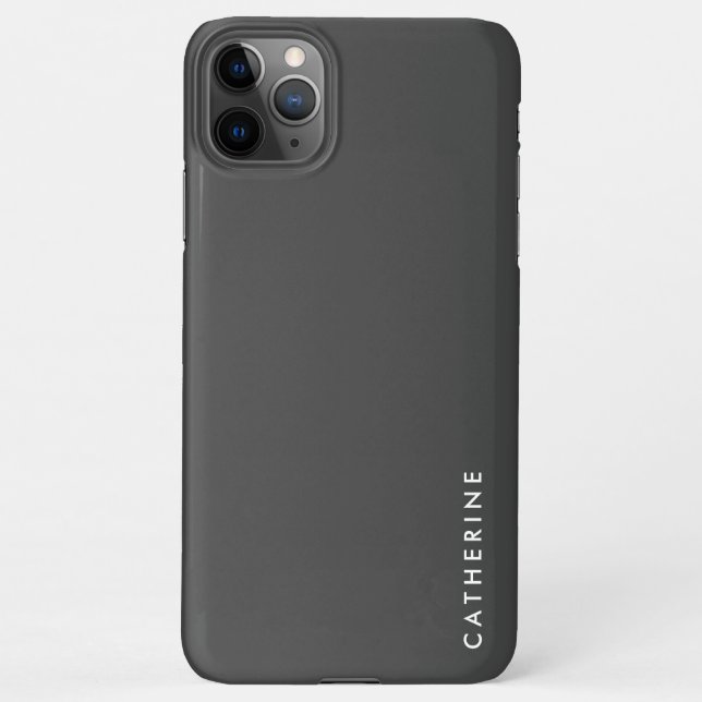 Funda Para iPhone Gris negro Minimalista clásico (Reverso)
