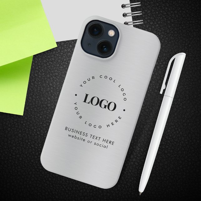 Funda Para iPhone Gris plateado Metálico Añadir Personalizado logoti (Subido por el creador)