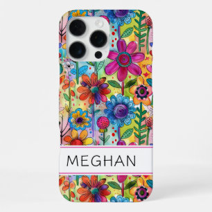 Funda Para iPhone 16 Pro Max Groovy Retro Flower Power Personalizado