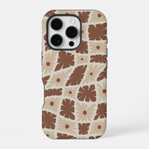 Funda Para iPhone 16 Pro Groovy Wavy Trippy Años 60 Flores Cuadros Neutro M