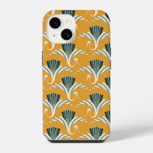 Funda Para iPhone 14 Grúa Art Deco - fondo amarillo