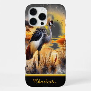 Funda Para iPhone 16 Pro Max Grulla elegante al atardecer
