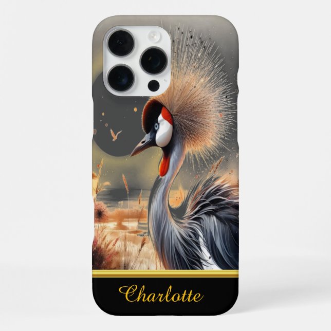 Funda Para iPhone Grulla elegante se destaca prominentemente  (Reverso )