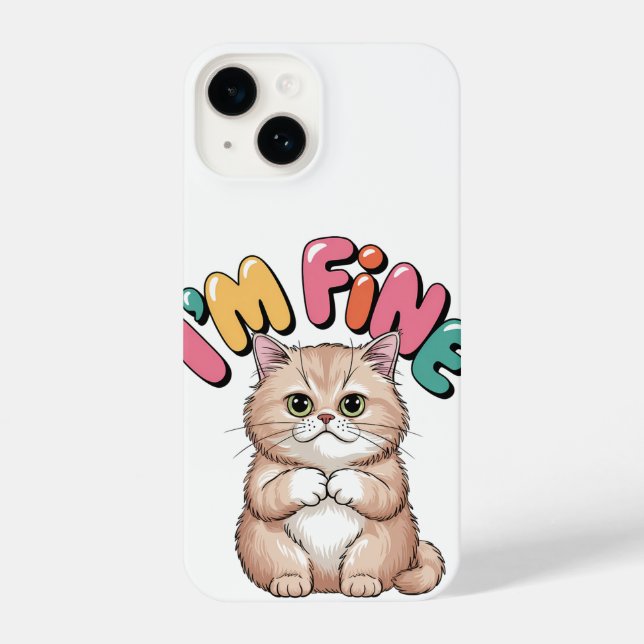 Funda Para iPhone Grumpy Cat "I'm Fine" Funny Cartoon Shirt (Reverso )