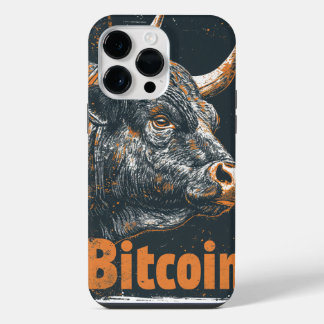 Funda Para iPhone 14 Pro Max Grunge Bitcoin Bull Blockchain design