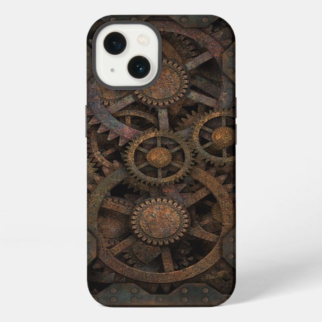 Funda Para iPhone Grungy Industrial Steampunk Machine (Reverso )