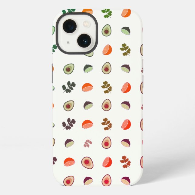 Funda Para iPhone guacamol, patrón, aguacate (Reverso )