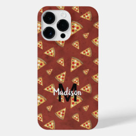 Funda Para iPhone 14 Pro Max Guay pizza slices vintage patrón rojo Monograma