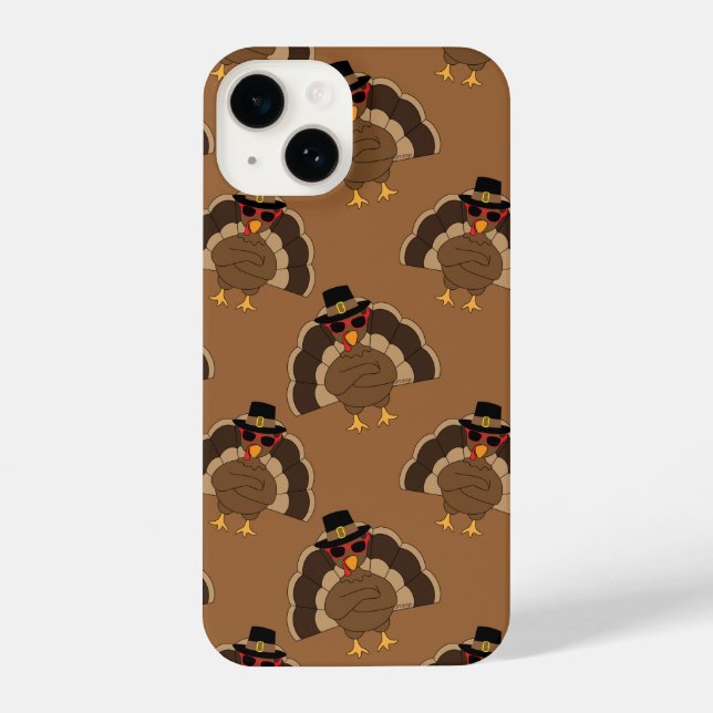 Funda Para iPhone Guay Turkey Thankding divertido patrón marrón (Reverso )