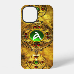 FUNDA PARA iPhone 12 GUERRA CELÁTICA SHIELD EMERALD RUBY GEM MONOGRAM