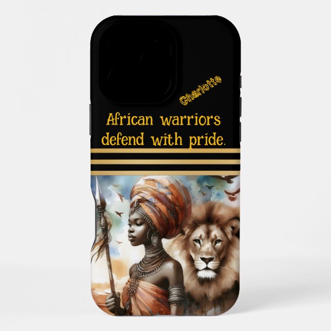 Funda Para iPhone Guerrero con fuerza de león (Reverso )