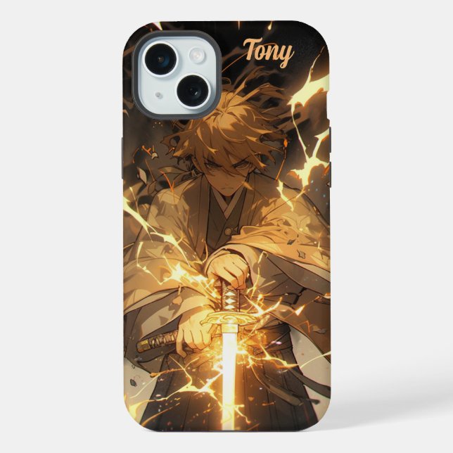 Funda Para iPhone Guerrero de Anime (Reverso )