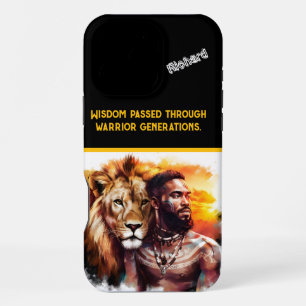 Funda Para iPhone 16 Pro Max Guerrero y noble león se unen al atardecer