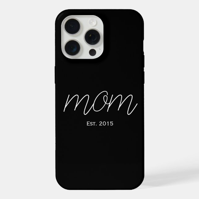 Funda Para iPhone Guion Blanco Madre Establecida Negra  (Reverso )