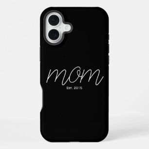 Funda Para iPhone 16 Plus Guion Blanco Madre Establecida Negra