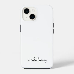Funda Para iPhone 14 Guión blanco Monograma elegante moderno minimali
