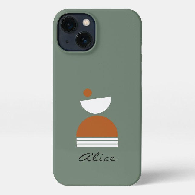 Funda Para iPhone Guión elegante en monograma Elegante abstracto Gir (Reverso )