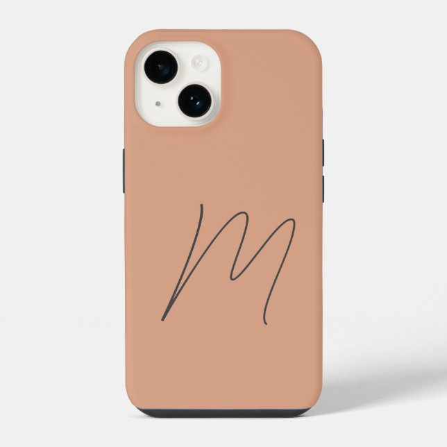 Funda Para iPhone Guión inicial moderno simple monogramado (Reverso )