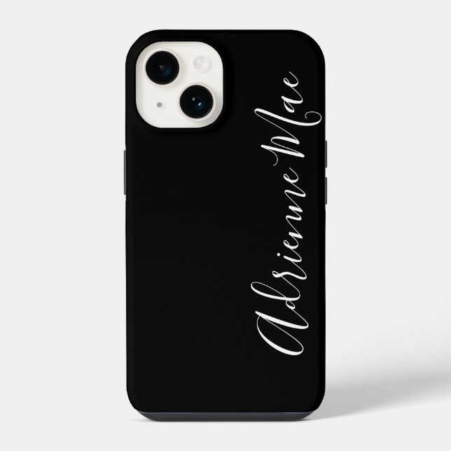 Funda Para iPhone Guión moderno simplemente personalizado negro (Reverso )