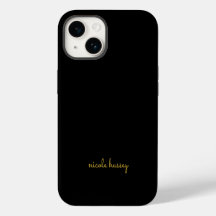 Guión negro y dorado | Monograma moderno elegante